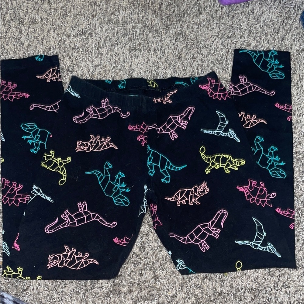 Cat & Jack Black Dinosaur Print Leggings